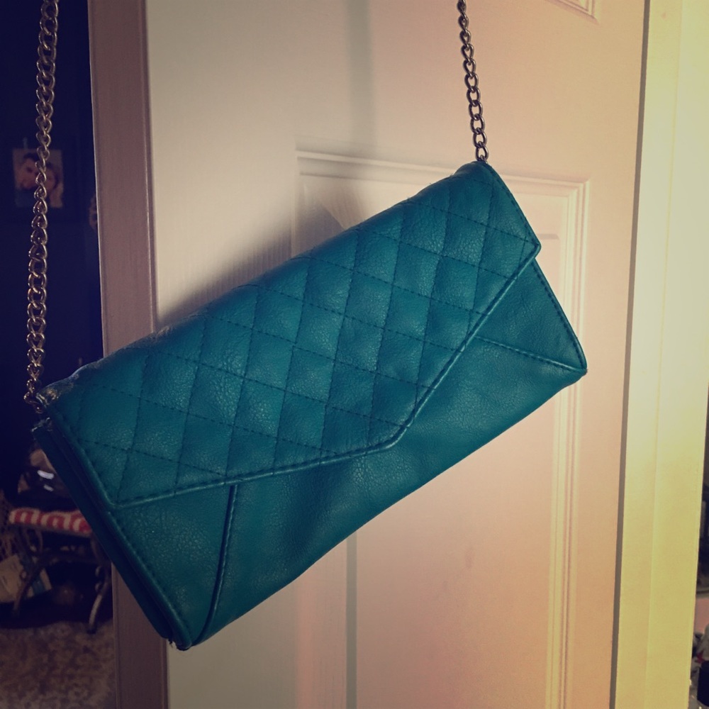 Turquoise leather cross body